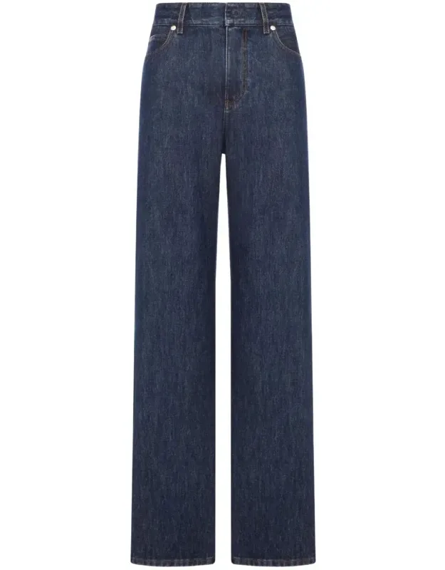 High-waisted Straight Leg Five-pocket Jeans