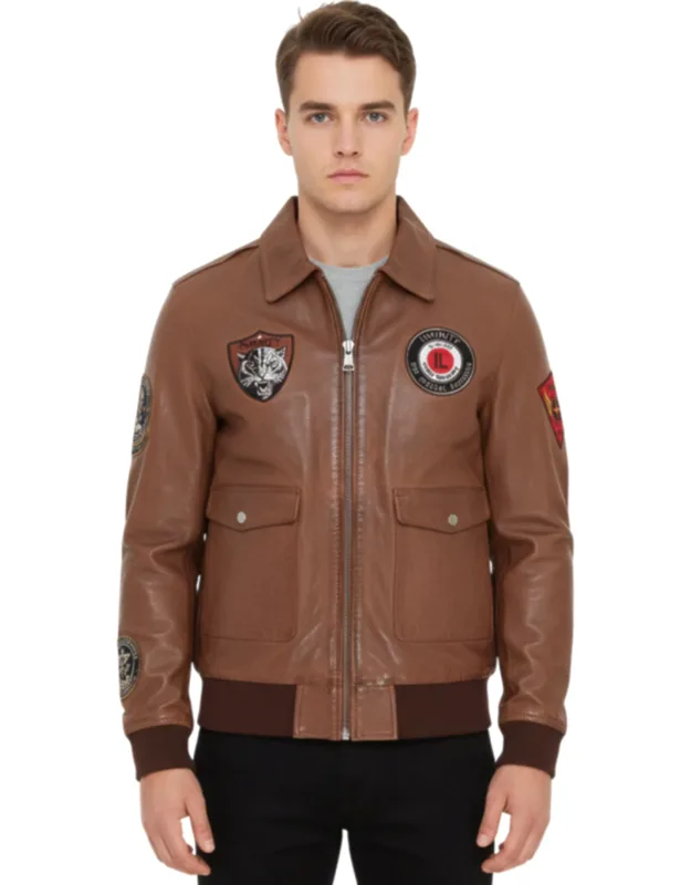Flying Leather Bomber G-1 Aviator Collar Jacket