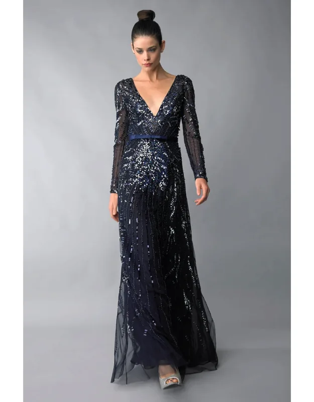 Long Sleeve Sequin Dress