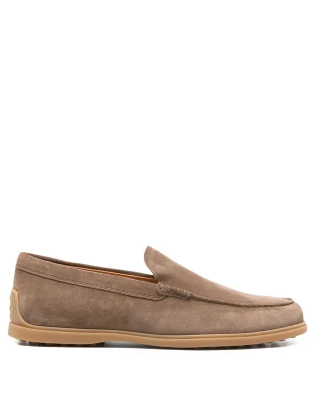 Suede Loafers With Rubber Sole