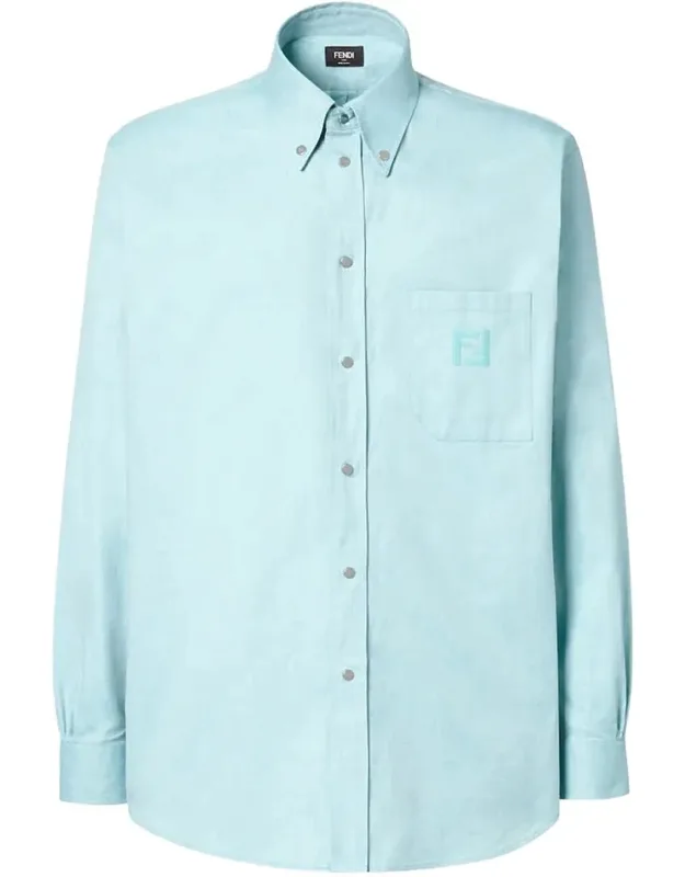 Oxford Cotton Shirt With Ff Embroidery