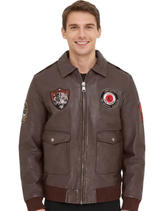 Flying Leather Bomber G-1 Aviator Collar Jacket
