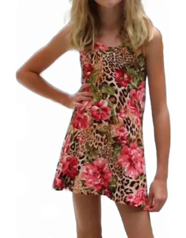 Leopard Rose Halter Dress