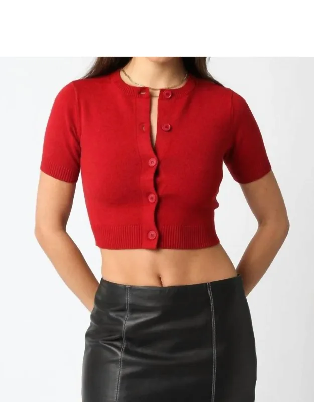 Short Sleeve Knit Cardigan