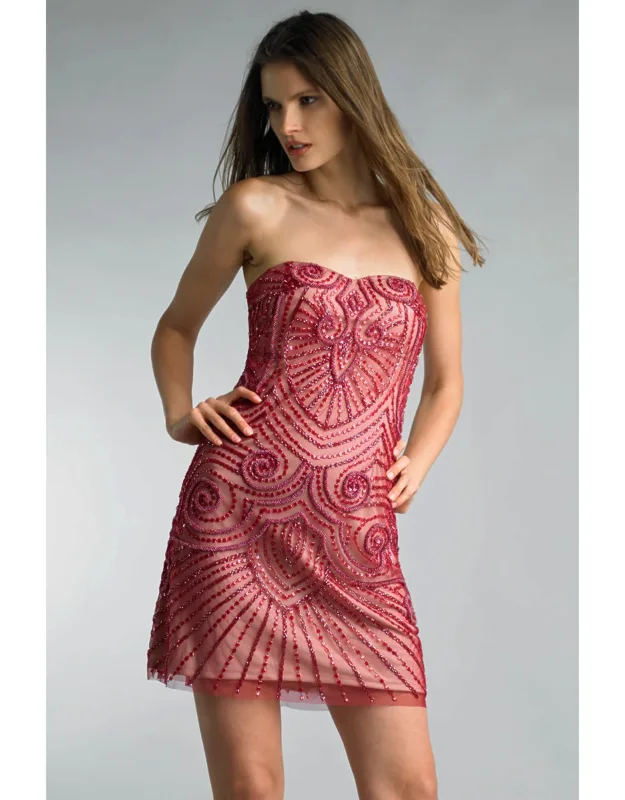 Strapless Beaded Cocktail Dress