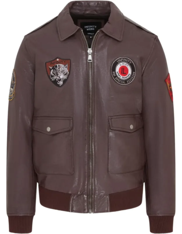 Leather Bomber G-1 Aviator Collar Jacket