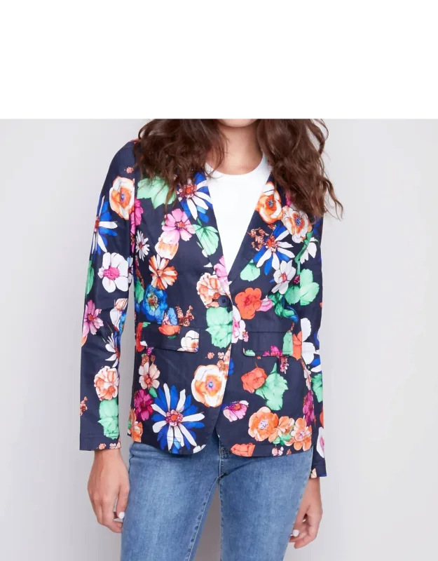 Printed Linen Blazer