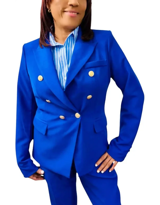 Timeless Double-breasted Button Blazer