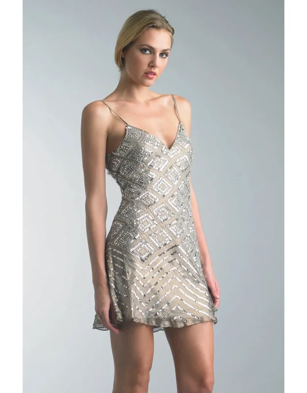 Art Deco Spaghetti Strap Cocktail Dress