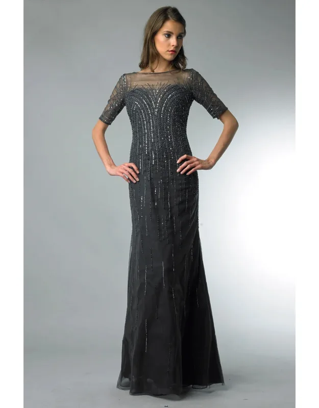 Three-quarter Sleeve Evening Dress