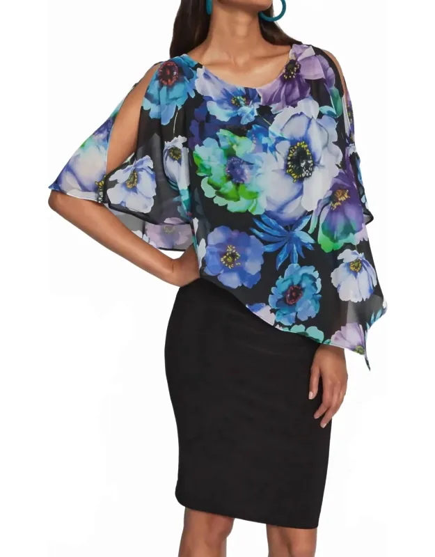 Floral Asymmetrical Sheath Dress
