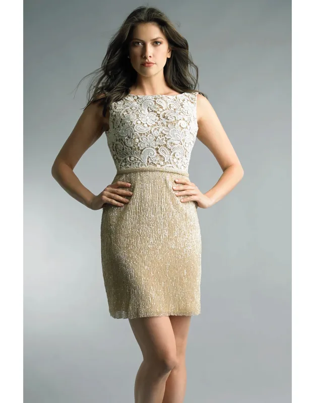 Sequin And Embroidered Cocktail Dress