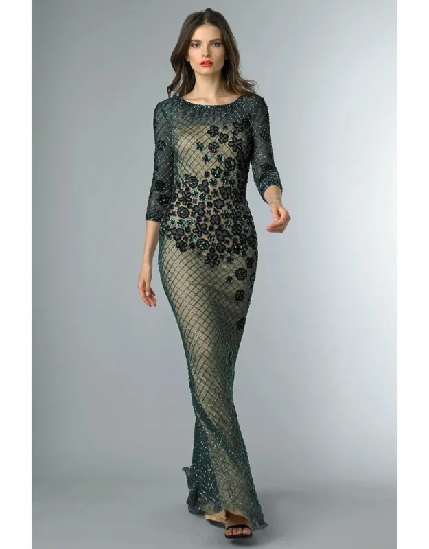 Beaded 3 Quarter Sleeve Dress
