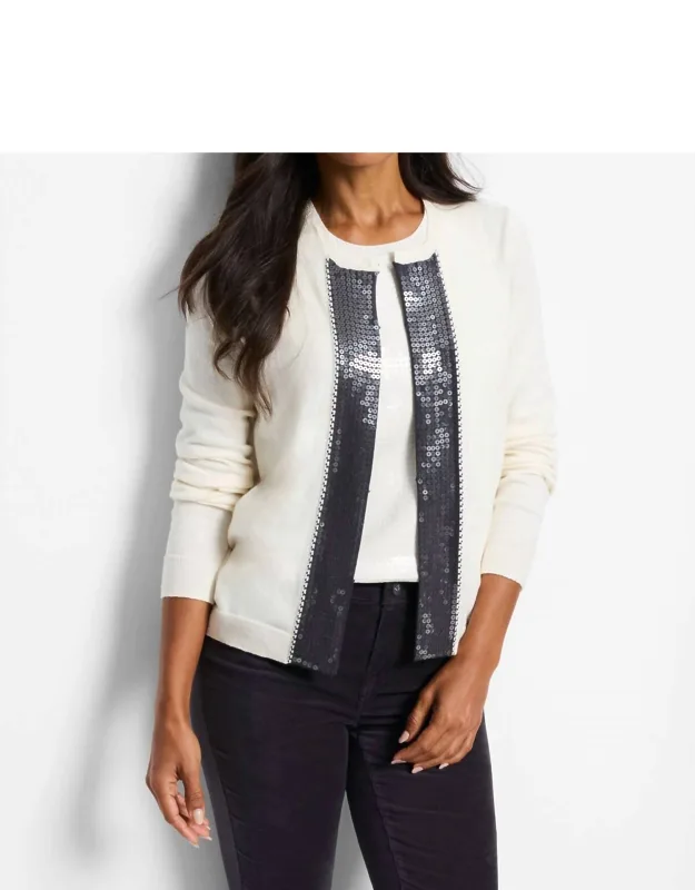 Sequin Trimmed Cardigan