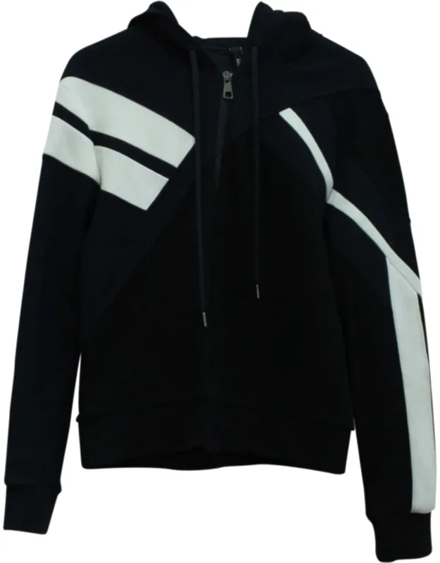 Geometric Print Zip Up Hooded Jacket