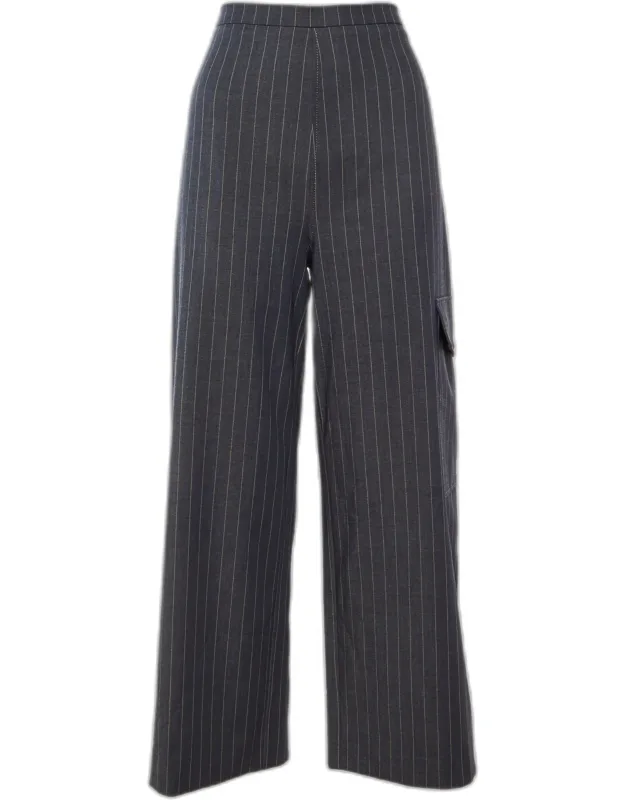 Striped Crepe Trousers