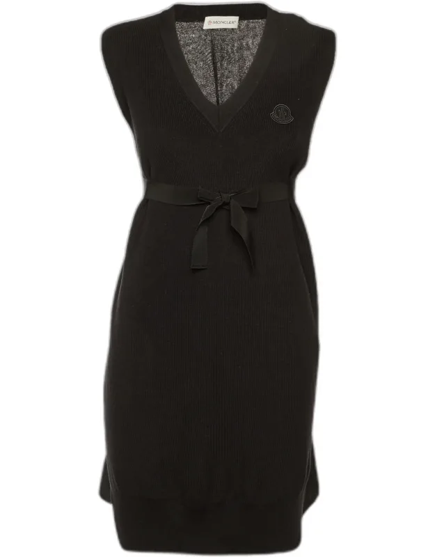 Cotton & Cashmere Blend Logo Applique Sweater Mini Dress