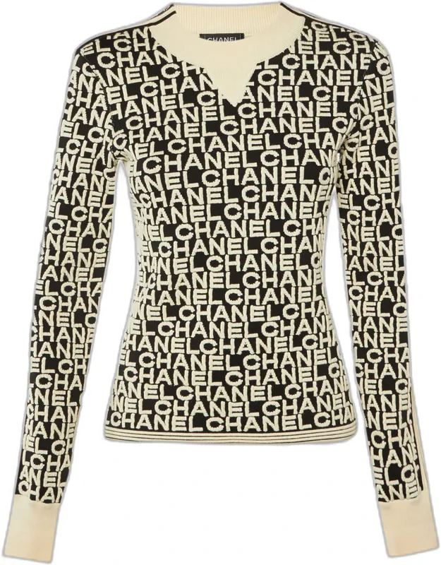 Monochrome Logo Jacquard Wool Blend Sweater