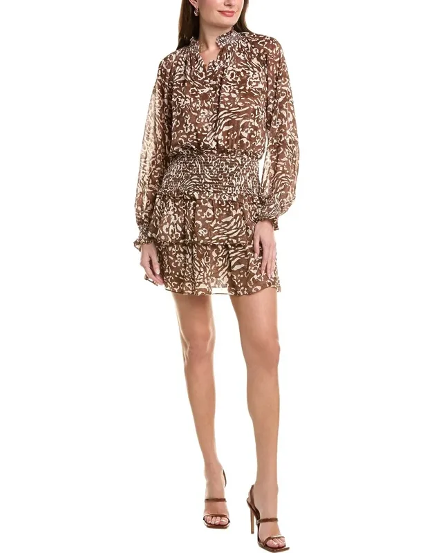Lurex Chiffon Smocked Mini Dress