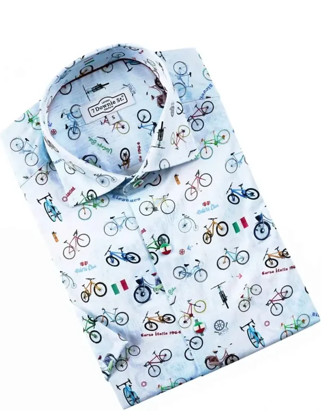 Short Sleeve Shirt In Bicycles