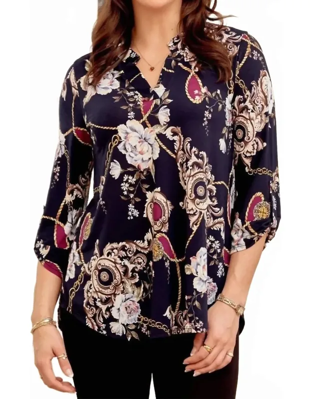 Paisley 3/4 Sleeve Top