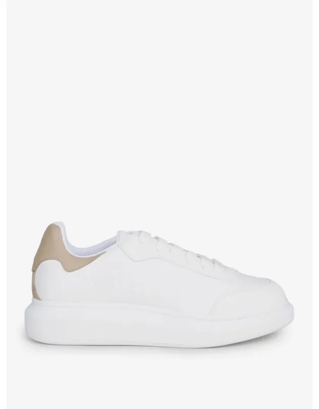 Sneakers Logo Leather With Rounded White Rubber Sole And Lace-up Closure