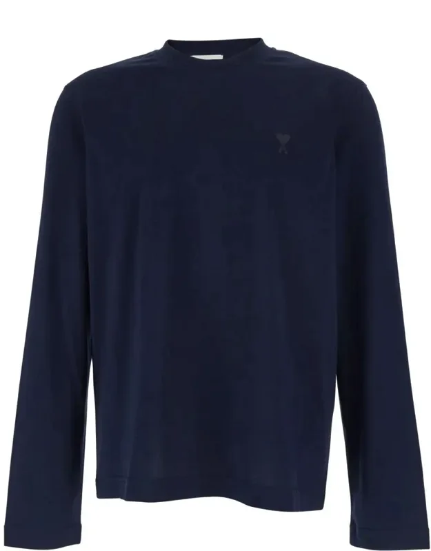 Long-sleeve T-shirt With Adc Embroidery On The Front In Cotton
