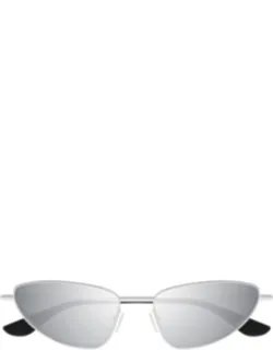 Sunglasses Silver Mirrored Cat-eye Metal