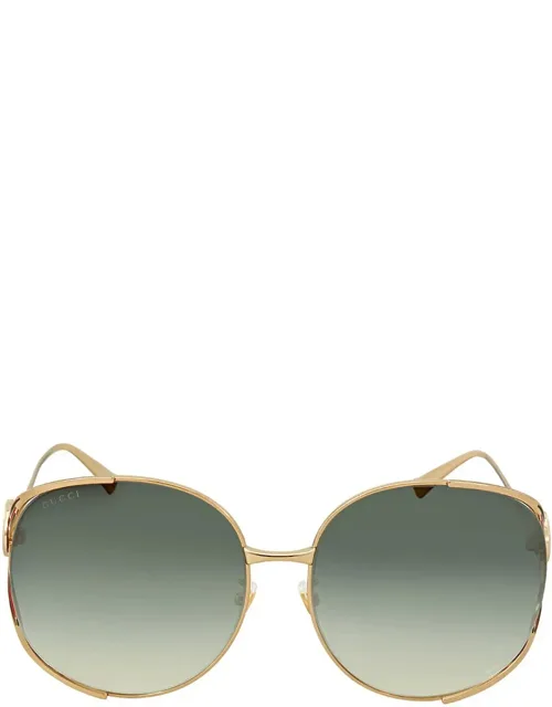 Gucci Eyewear Sunglasses Gold Shaded Round Metal