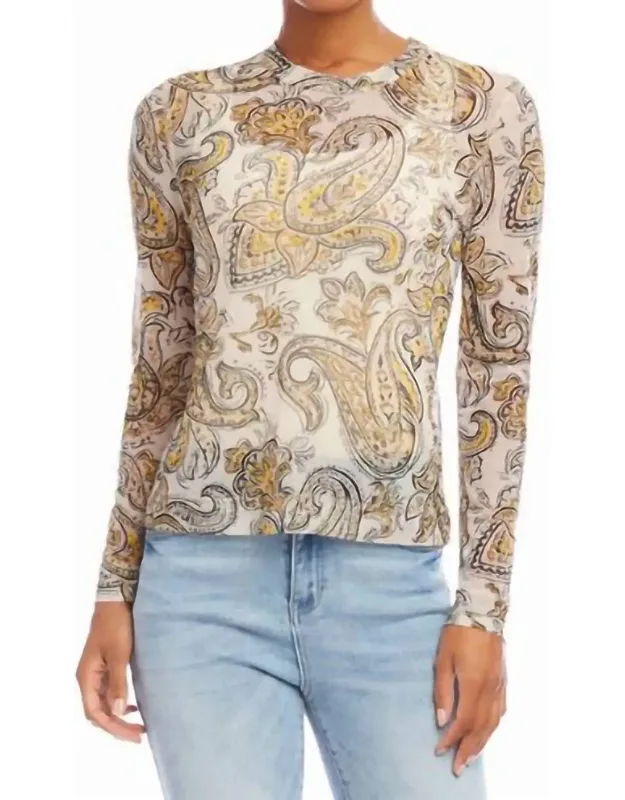 Paisley Mesh Top