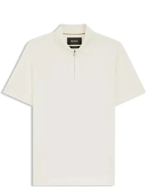 Cotton-silk Polo Shirt With Zip Neck