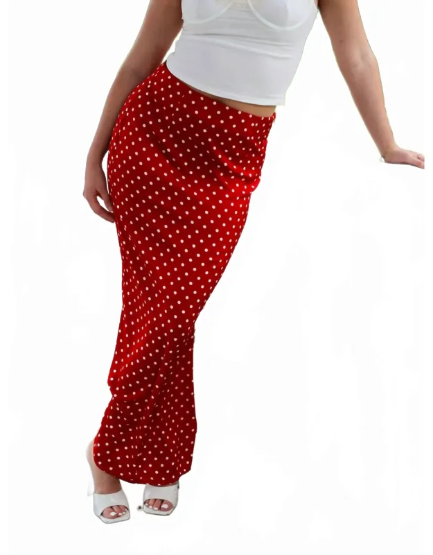 Polka Dot Maxi Skirt