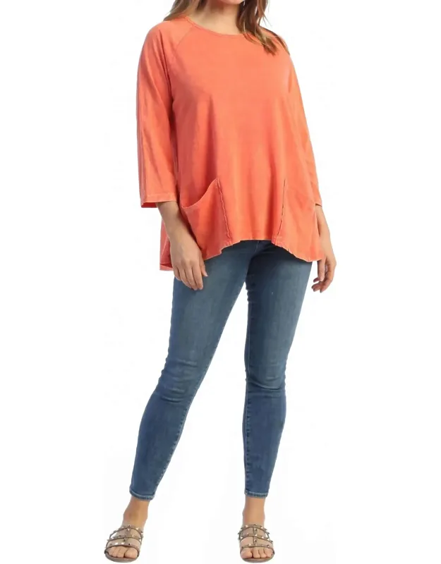 Mineral Washed Patch Pocket Cotton Top