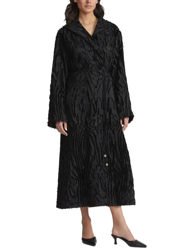 Wing Collar Longline Silk-blend Coat