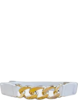 Metal Chain Link Accented Elastic Belt