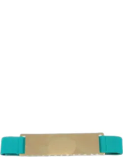 Metal Rectangle Accented Elastic Belt