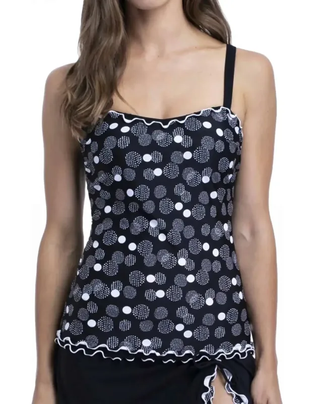 Scoop Neck Shirred Underwire Tankini Top