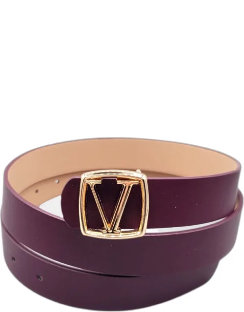 Buckle Accented Faux Leather Belt