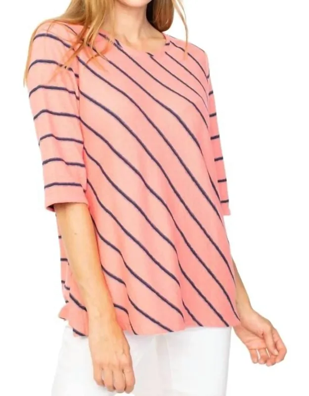 French Stripe Terry Pullover Top