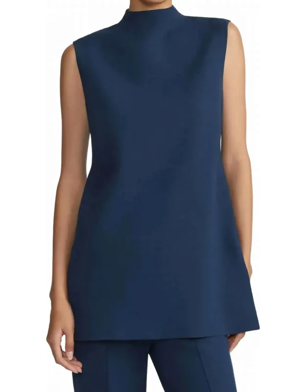 Responsible Matte Crepe Mockneck Tunic