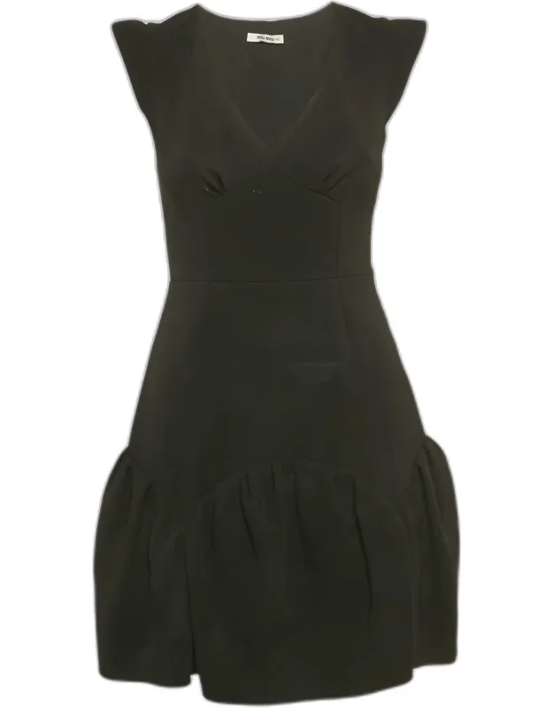 Crepe Flounce Mini Dress