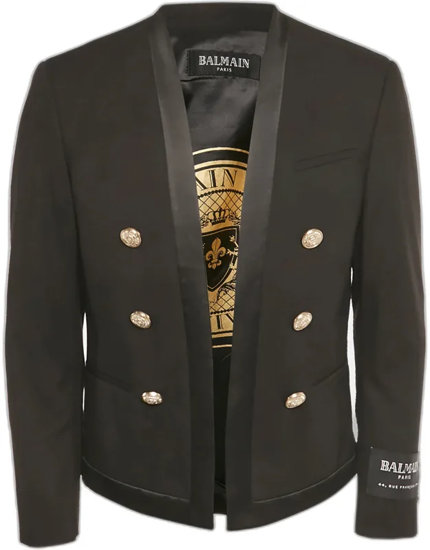 Button Detail Open Front Blazer