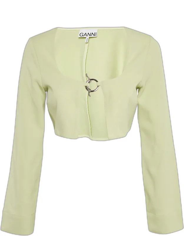 Mint Green Stretch Knit Crop Cardigan