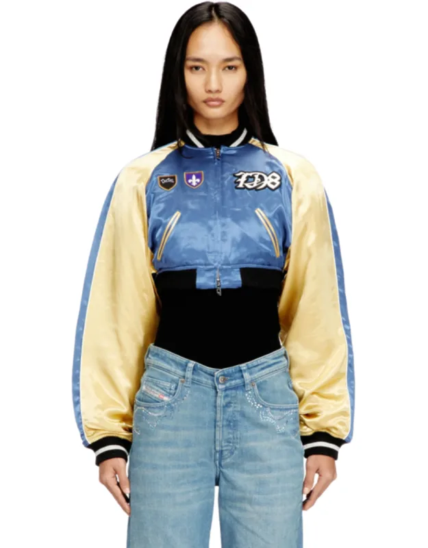Cropped Satin Souvenir Jacket