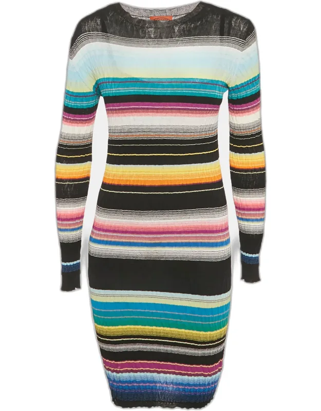 Striped Rib Knit Mini Dress