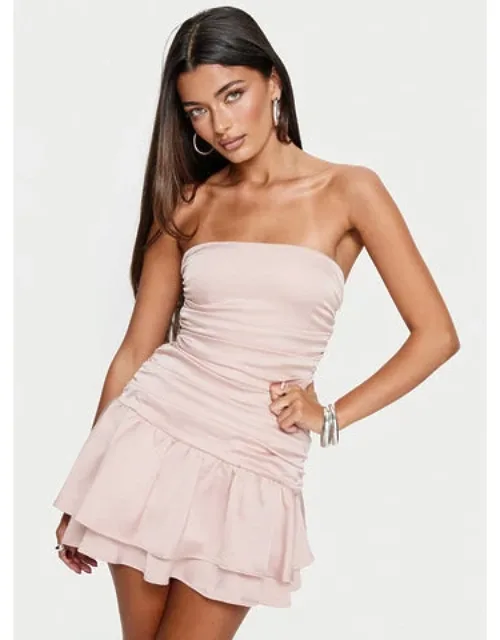 Strapless Ruched Mini Dress
