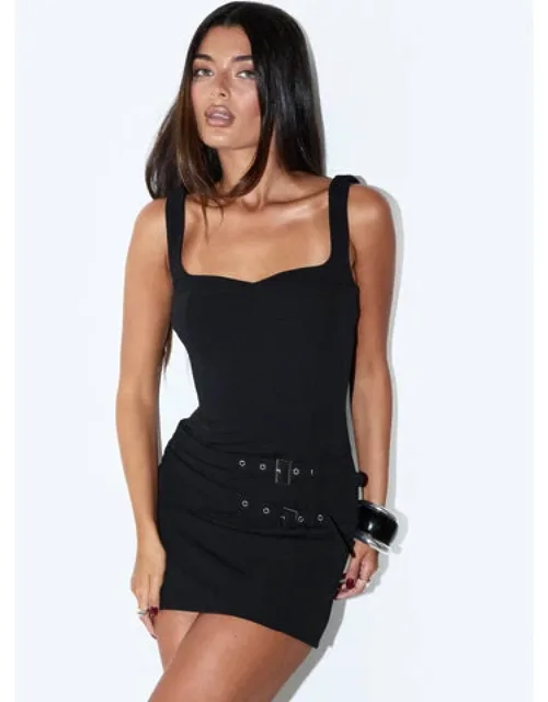 Bonded Buckle Mini Dress