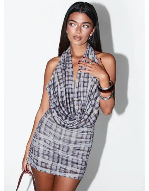 Devora Halter Plunge Mini Dress