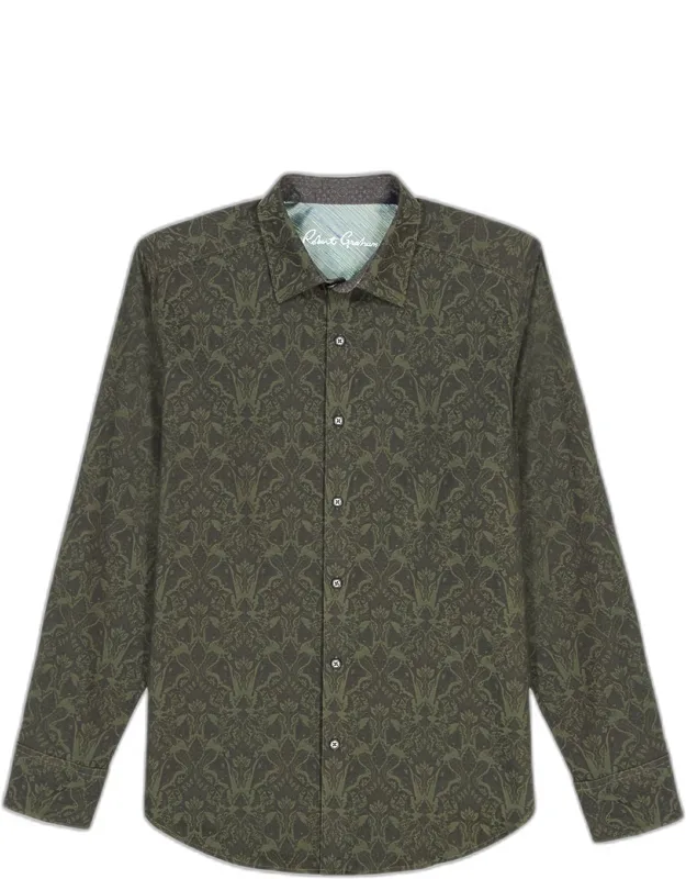 Damask Classic Fit Button-down Shirt