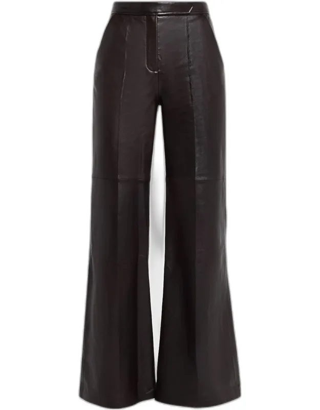 Sleek Statement Flare-leg Leather Pants